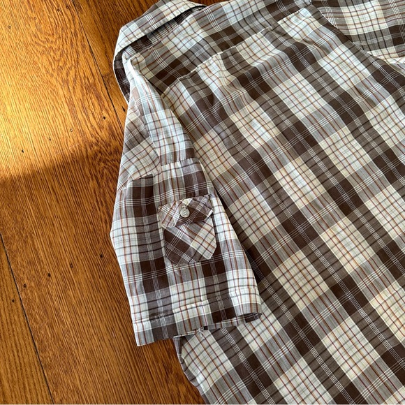 VINTAGE WEEDS BUTTON DOWN SHORT SLEEVE SHIRT MENS SMALL KHAKI/TAN/BROWN/RED - Picture 10 of 10